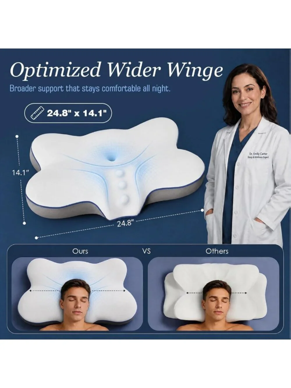 Cooling Cervical Pillow for Neck Pain Relief | Ideal for Side Sleepers